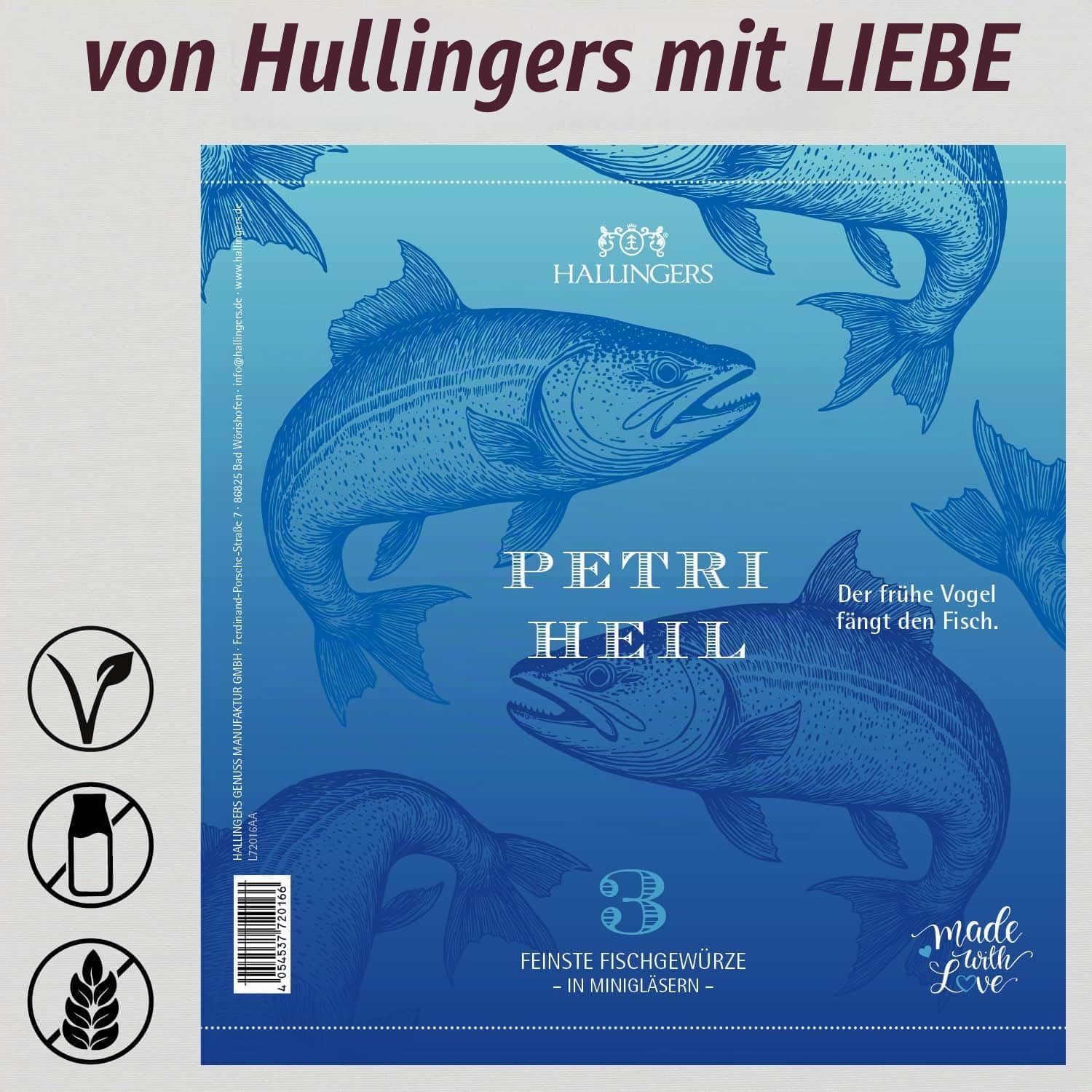 Hallingers Genuss Manufaktur Spice Gift Set – 3 Spices from around the World as Tasting Set in High-Quality Gift Tin "Petri Heil", Gift Idea for Fishermen – Bild 6