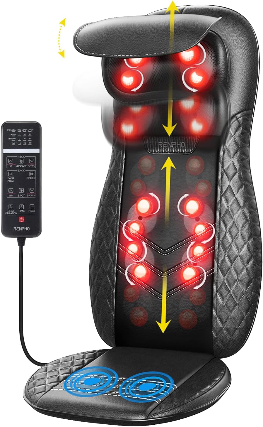 Renpho Back Massager, Massage Seat Cushion, Shiatsu Massager Back