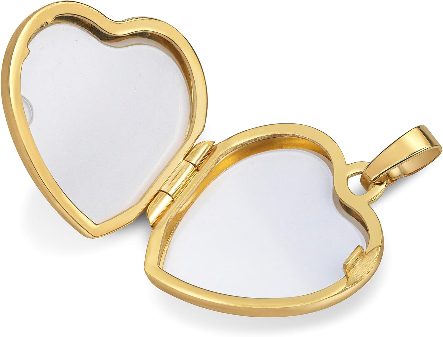 Small Heart Pendant Locket 333 Gold Heart Amulet for 2 Pictures to Open for Women with Necklace and Jewellery Case – Bild 3