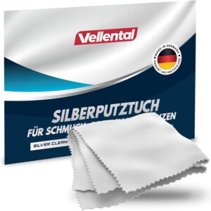 Silver Cleaning Cloth for Jewellery, Cutlery & Coins, Silver Polishing Cloth for Care and Cleaning of Real Silver, Silver Jewellery Made in Germany