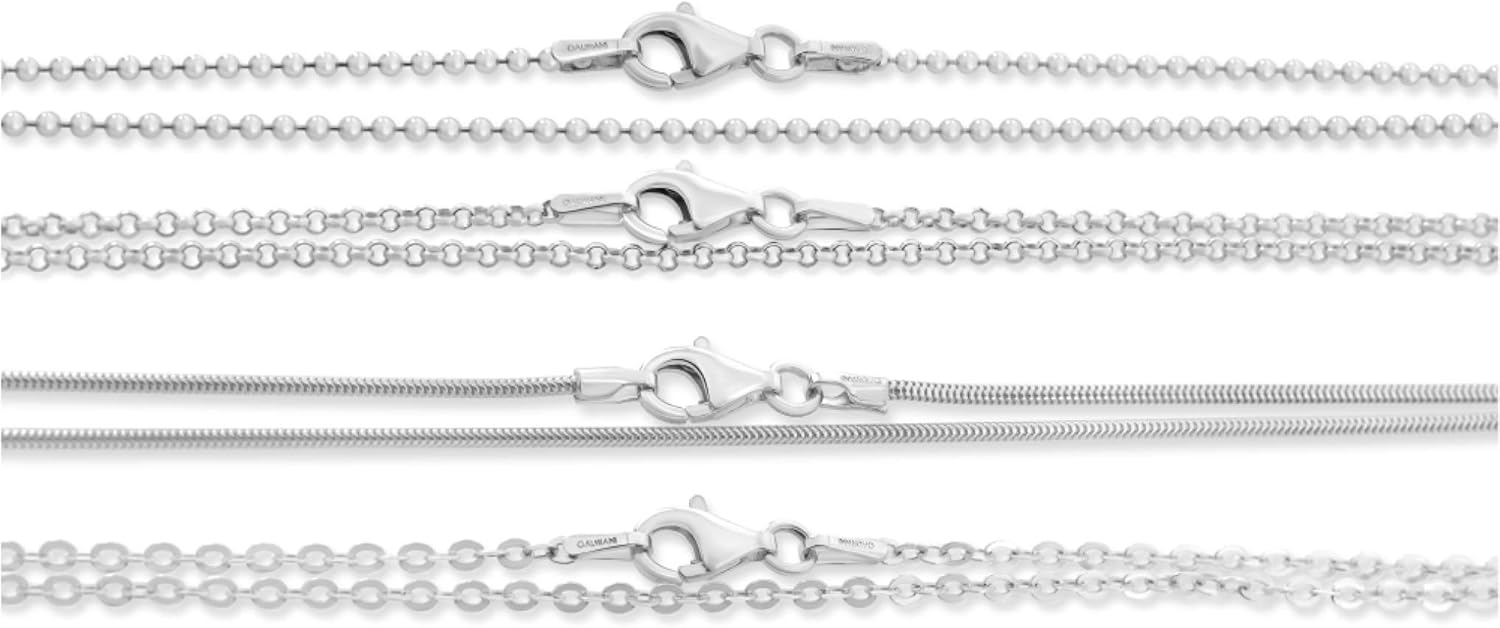 Women's 925 Silver Chain 38 cm 42 cm 45 cm 50 cm 60 cm 70 cm Chain without Pendant Sterling Silver Ball Chain Pea Chain Anchor Chain Snake Chain Single Silver Chains – Bild 4
