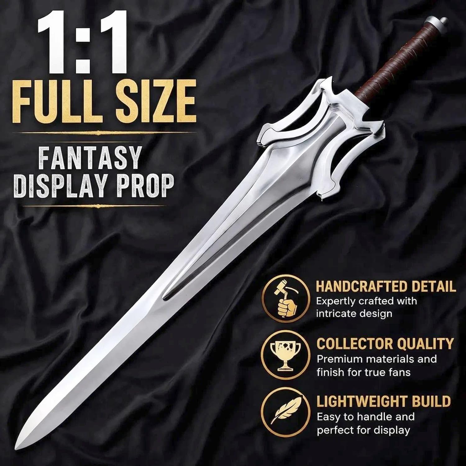 38" He-Man Power Replica - 30" Steel Blade, Leather Wrapped Handle – Bild 3