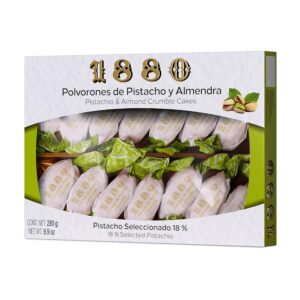 1880 - Polvorones with Pistachios and Almonds, Best Quality, Typical Spanish Christmas Pastry, Handmade Recipe Individually Wrapped, Traditional Made from Exquisite Almonds, 280 g