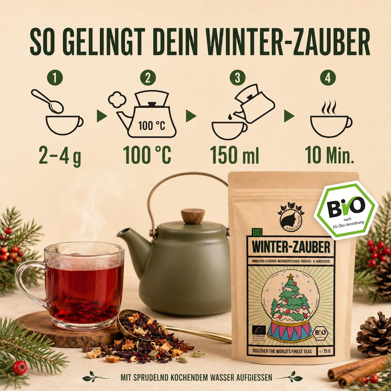 NanaNatura 's Organic Winter Magic - Christmas Tea with Apple & Spices – Bild 6