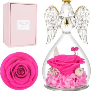 Miofula Eternal Rose Gifts for Women, Angel Figure Birthday Gift for Mum, Flowers Guardian Angel Women Gift, Infinity Roses Gifts for Mum, Mother, Grandma, Girlfriend, Gift, Anniversary, Christmas