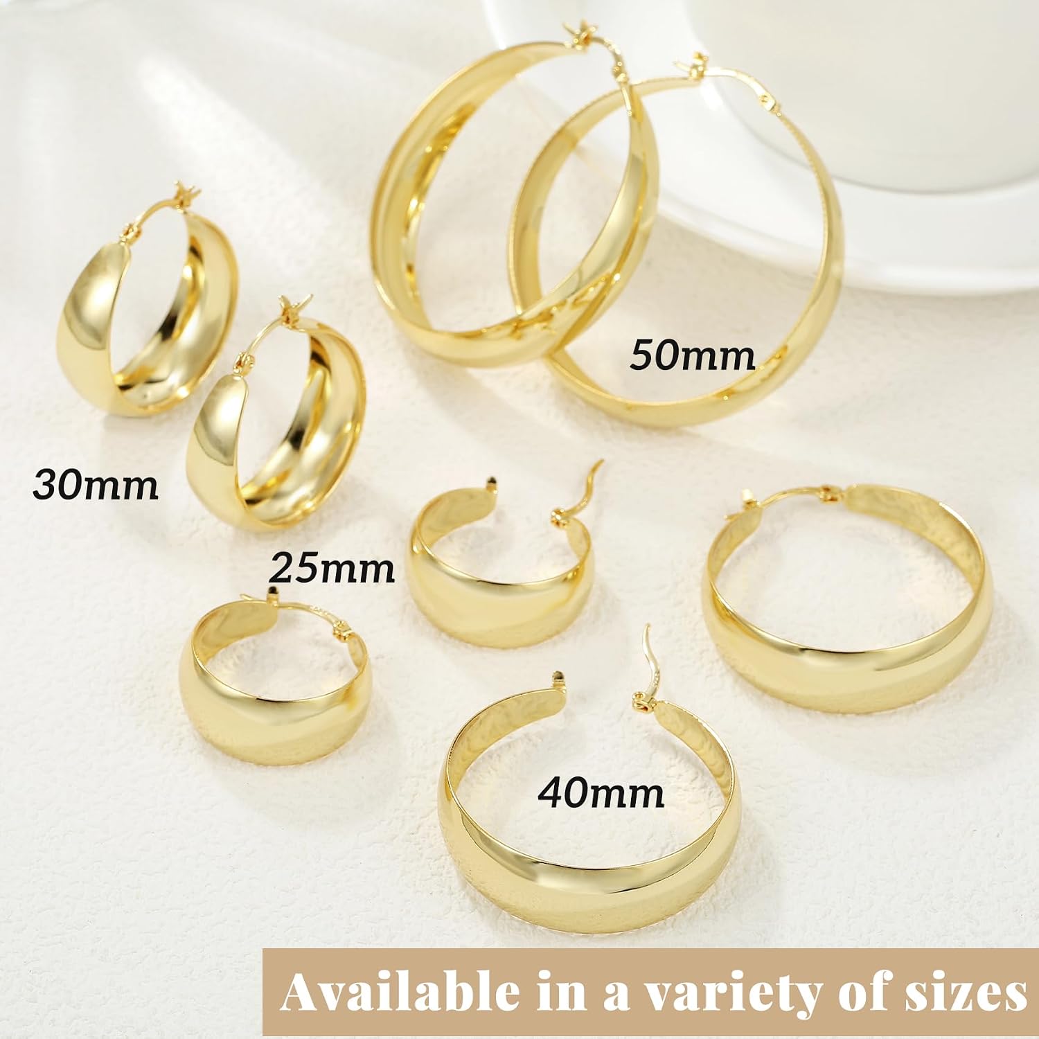 Senteria Earrings 925 Silver Hoop Earrings for Women Large Thick – Bild 7
