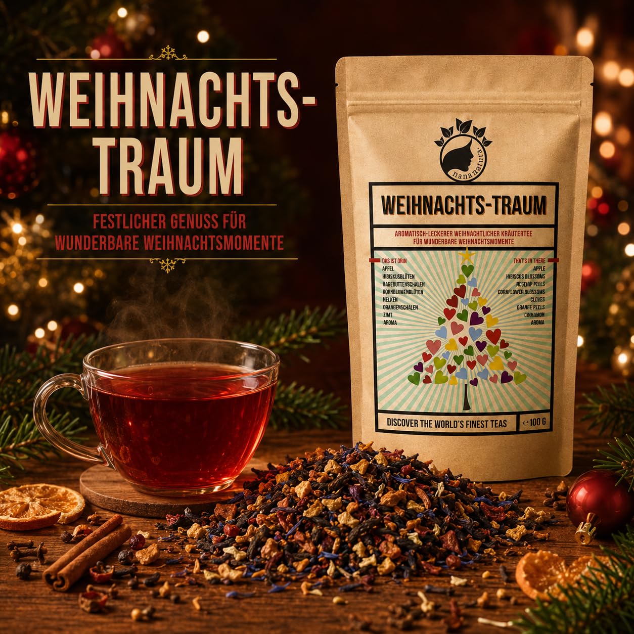 NanaNatura's Christmas Dream Tea 100 g | Christmas Tea with Cinnamon – Bild 2