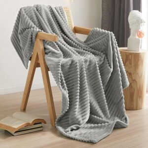 Cuddly Blanket Sofa Blankets Grey 150 x 200 cm Fleece Blanket for Couch Soft and Warm Blanket Fluffy as Sofa Blanket Couch Blanket