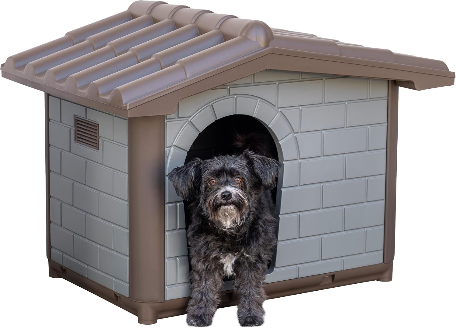Kerbl Pet Levin Eco Dog Kennel, Grey Green/Brown, 99 x 70 x 75 cm, Dog Cave, Recycled Plastic, Dogs – Bild 2