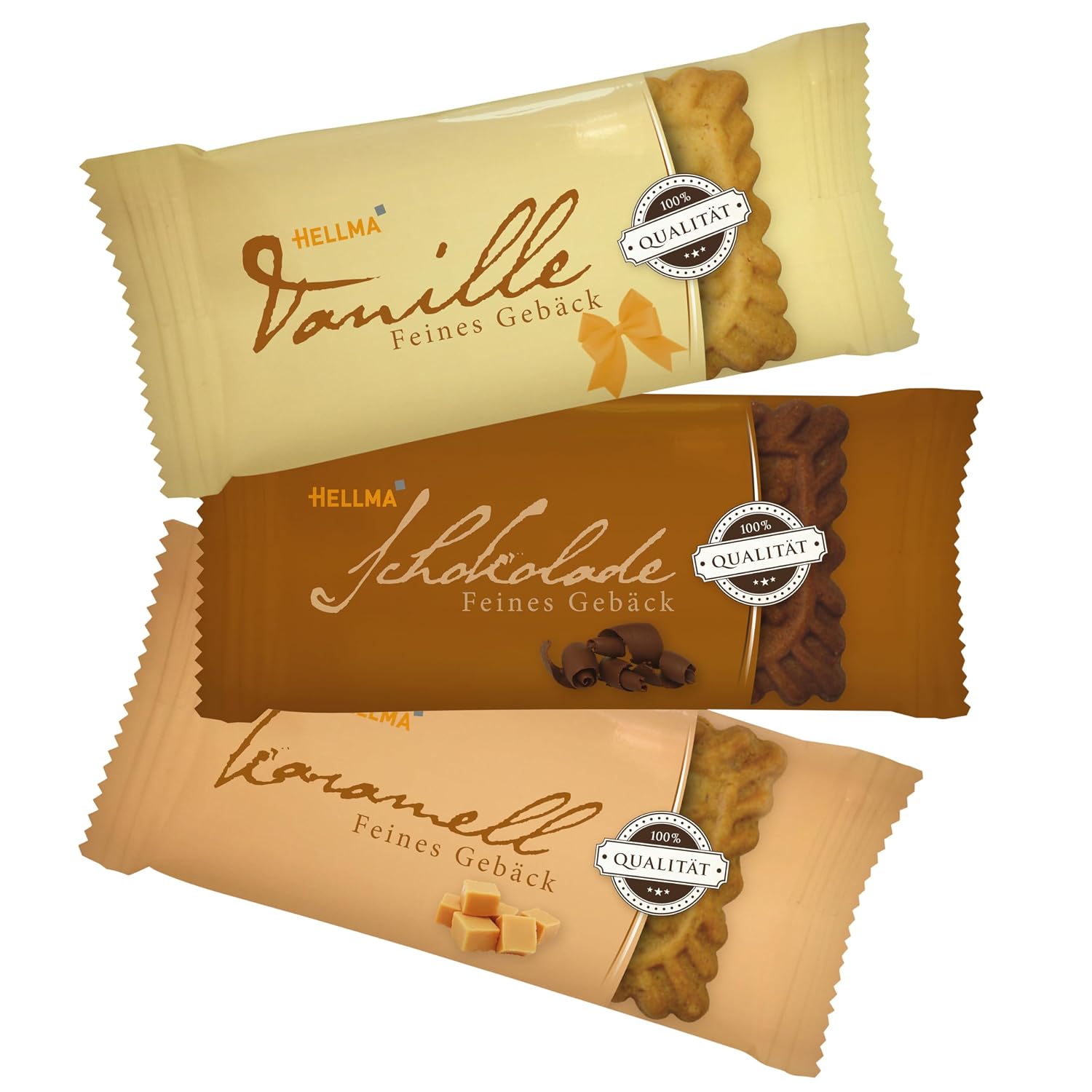 HELLMA Fine Pastry Mix – Pack of 200 Biscuits, Individually Wrapped – 3 Varieties – Storage Box – for Hotel, Cafe and Catering – Bild 3