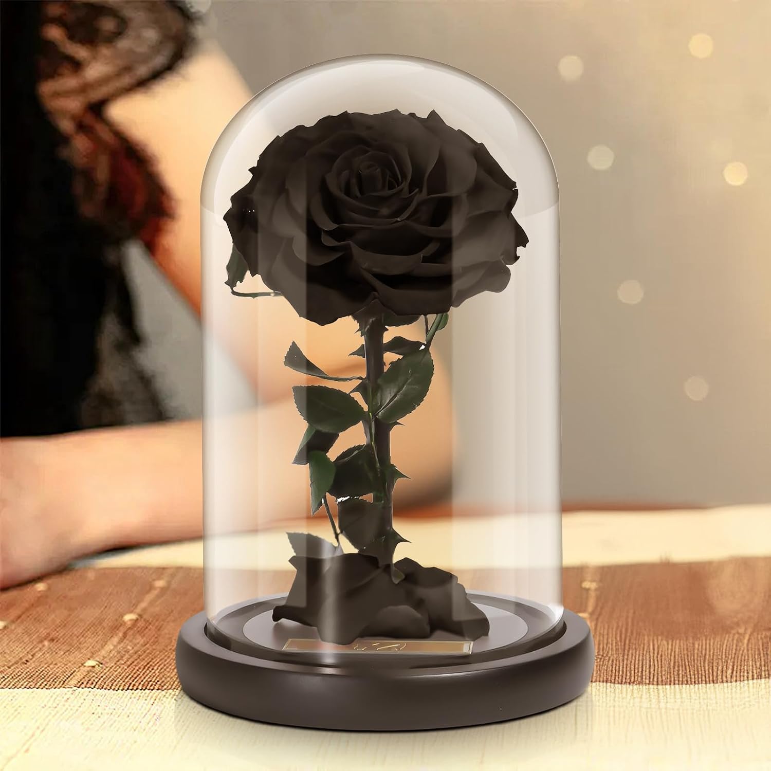 Lian Preserved Flower Real Rose in Glass Dome Gifts for Wife – Bild 6