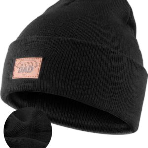 Belillpipi Herren Mütze Strickmütze Beanie für Papa Opa, Papa Opa Geschenk zum Vatertag, Geburtstagsgeschenk für Papa Opa, Geschenkideen für Papa Opa, Schwarz