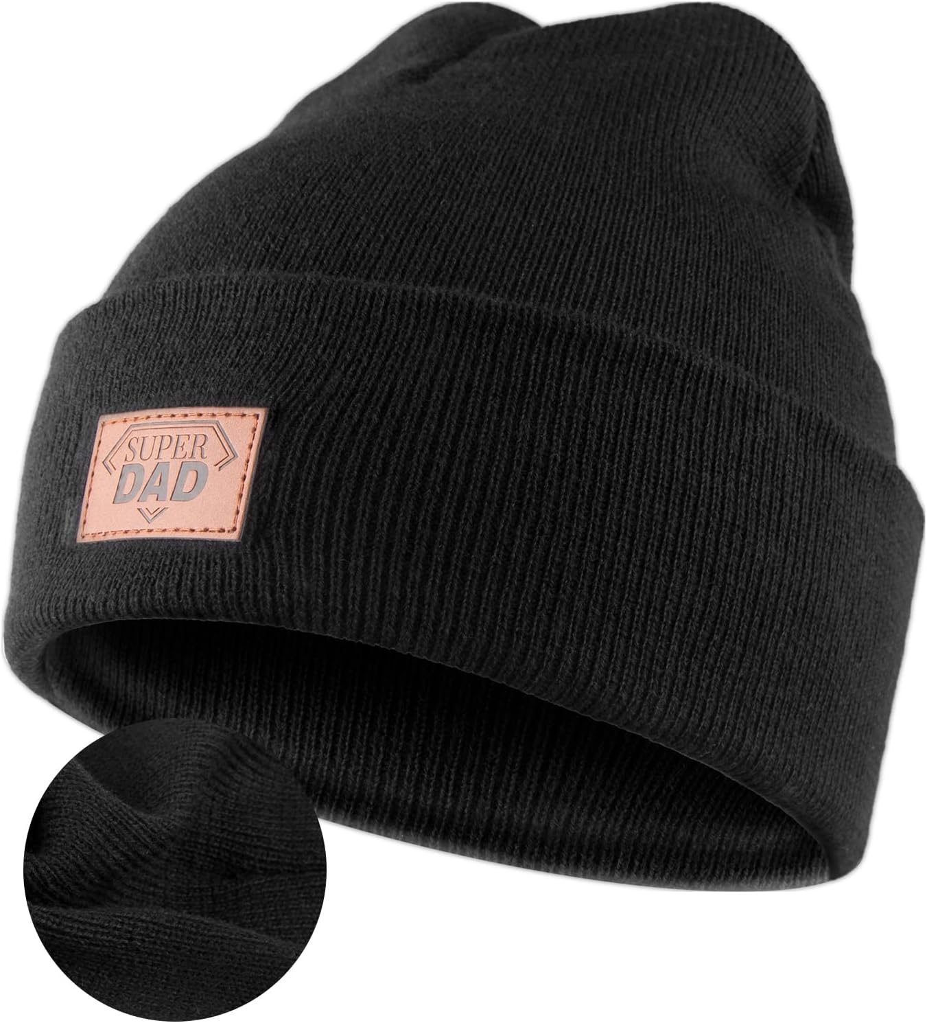 Belillpipi Herren Mütze Strickmütze Beanie für Papa Opa, Papa Opa Geschenk zum Vatertag, Geburtstagsgeschenk für Papa Opa, Geschenkideen für Papa Opa, Schwarz
