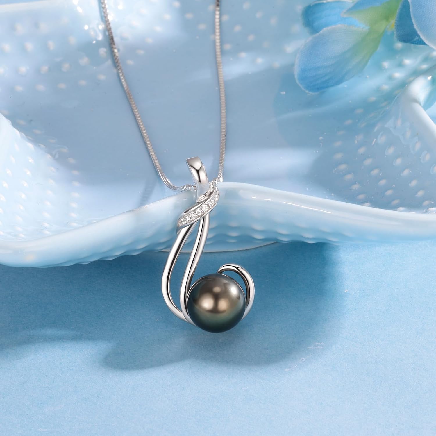 Gifts for Women, Black Tahitian Pearl Necklace, Anniversary Jewellery, Christmas Gift, Mother's Day, Mum Gift, Valentine's Day, Anniversary, Wedding, Birthday, Wife, Girlfriend – Bild 3