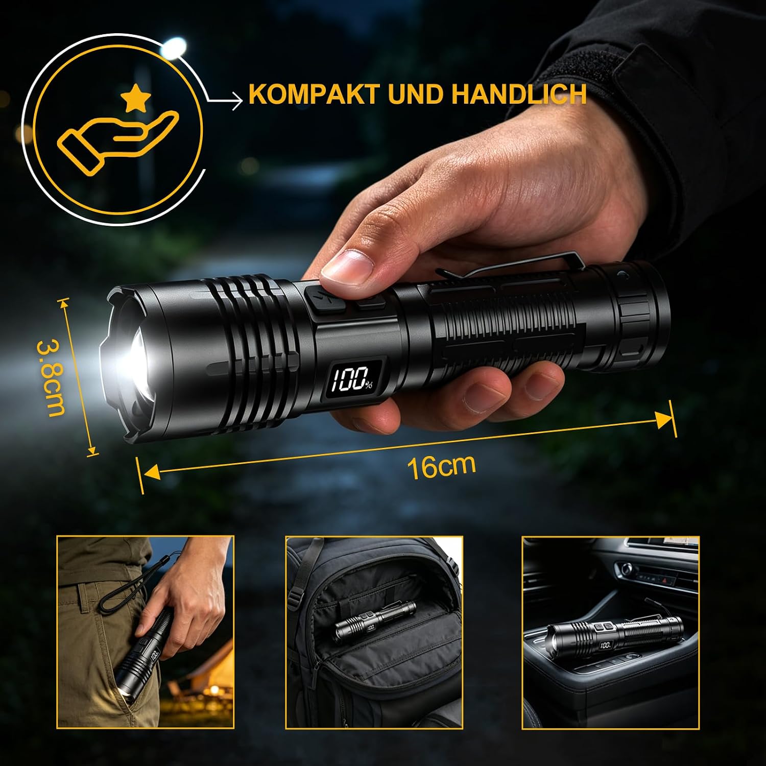Torch LED Rechargeable 1000000 Lumen Extremely Bright 1500 m – Bild 6