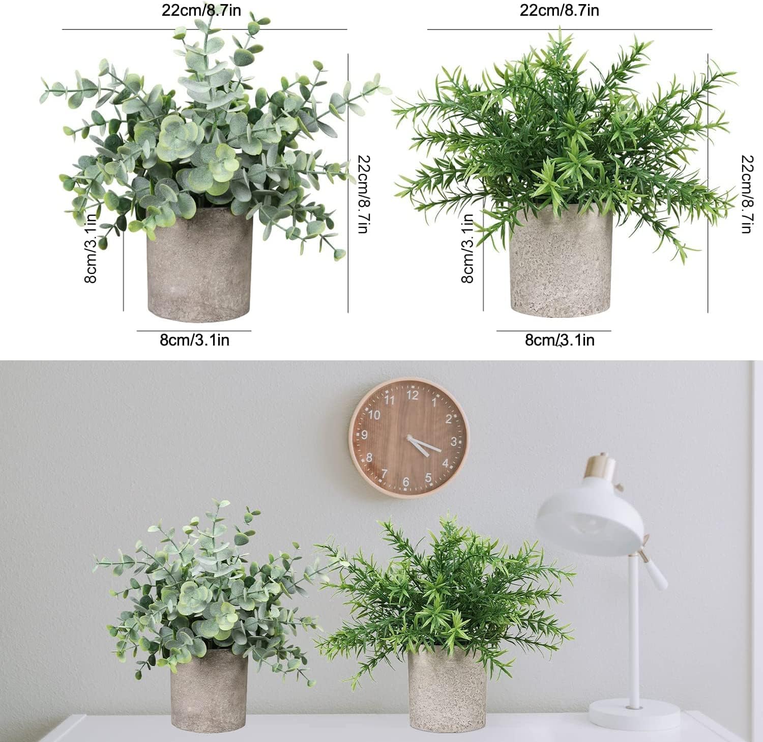 Set of 5 Artificial Plants, Artificial Plants in Pot, Artificial Plants Like Real for Indoor, Fake Plant Succulent Pot, Plastic Plant for Living Room, Bathroom, Desk, Windowsill Decoration – Bild 2