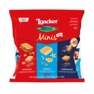 Loacker Minis Waffle Biscuits Mix (400 g) - 40 Mini Waffles - Individually