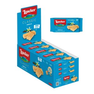 Loacker Classic Waffles – Vanilla – Bulk Pack of 25 Waffle Biscuits of 45 g Each