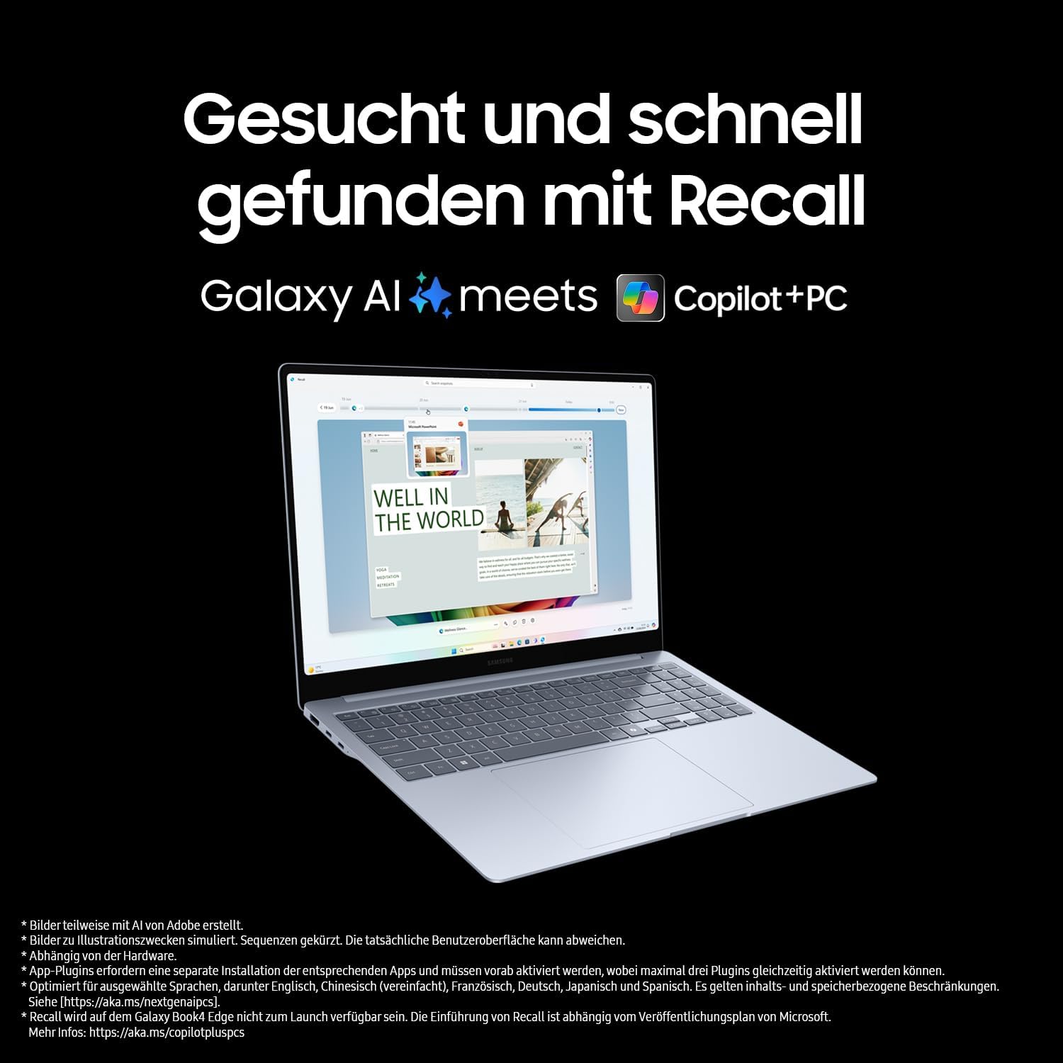 Samsung Galaxy Book4 Edge AI Laptop, 15.6 Inch Display, 16GB RAM, Snapdragon X Plus Processor, Notebook 512GB Memory, Copilot+ PC, Sapphire Blue – Bild 3