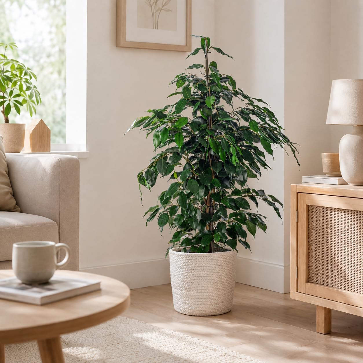 Birch Fig - Easy-Care Indoor Plant, Ficus Benjamini - Height Approx. 100 cm, Pot Diameter 21 cm – Bild 5