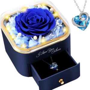 Eternal Rose Gifts for Women, Valentine’s Day Gift for Her, Perfect for Mum, Girlfriend, Wife & More – Ideal Birthday, Valentine’s Day, Christmas, Mother’s Day (Blue)