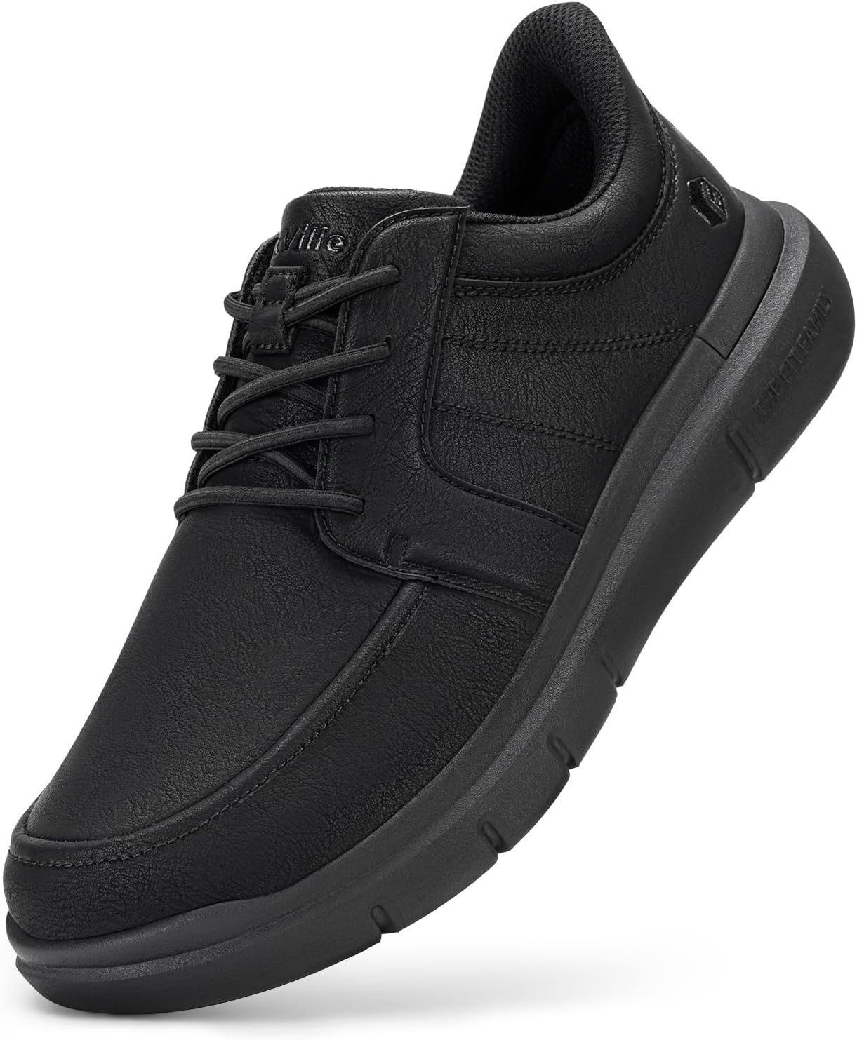 FitVille Wide Trainers Men's Business Casual Shoes for Wide Feet Sports Shoes with Microfibre Leather Comfortable Cushioning Non-Slip Walking Shoes