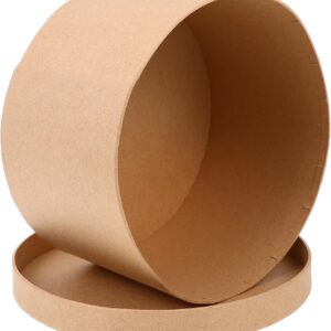WRITWAA Kraft Paper Baking Packaging Round 19 x 19 x 11 cm Cake Container with Lid for Sweets and Celebrations 1 Set