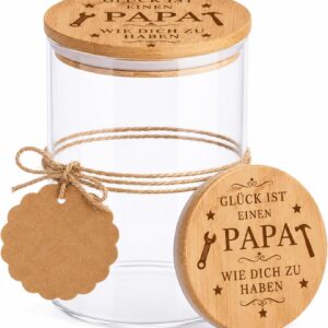 Gifts for Dad, Storage Jar with Wooden Lid for Birthday and Father's Day