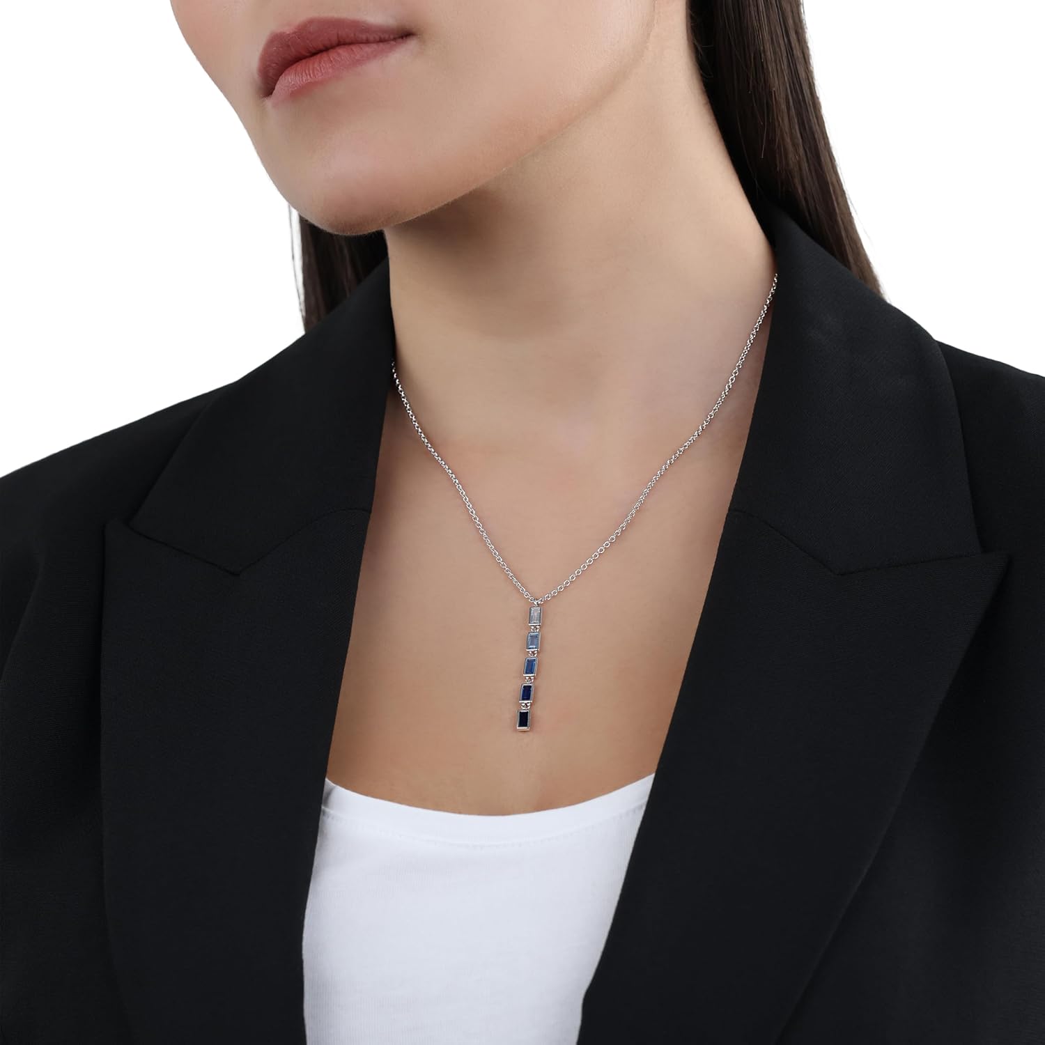 s.Oliver Kette mit Anhänger aus 925 Sterling Silber für Damen, Halsschmuck, mit Zirkonia synth., Kommt in Schmuck Geschenk Box – Bild 2