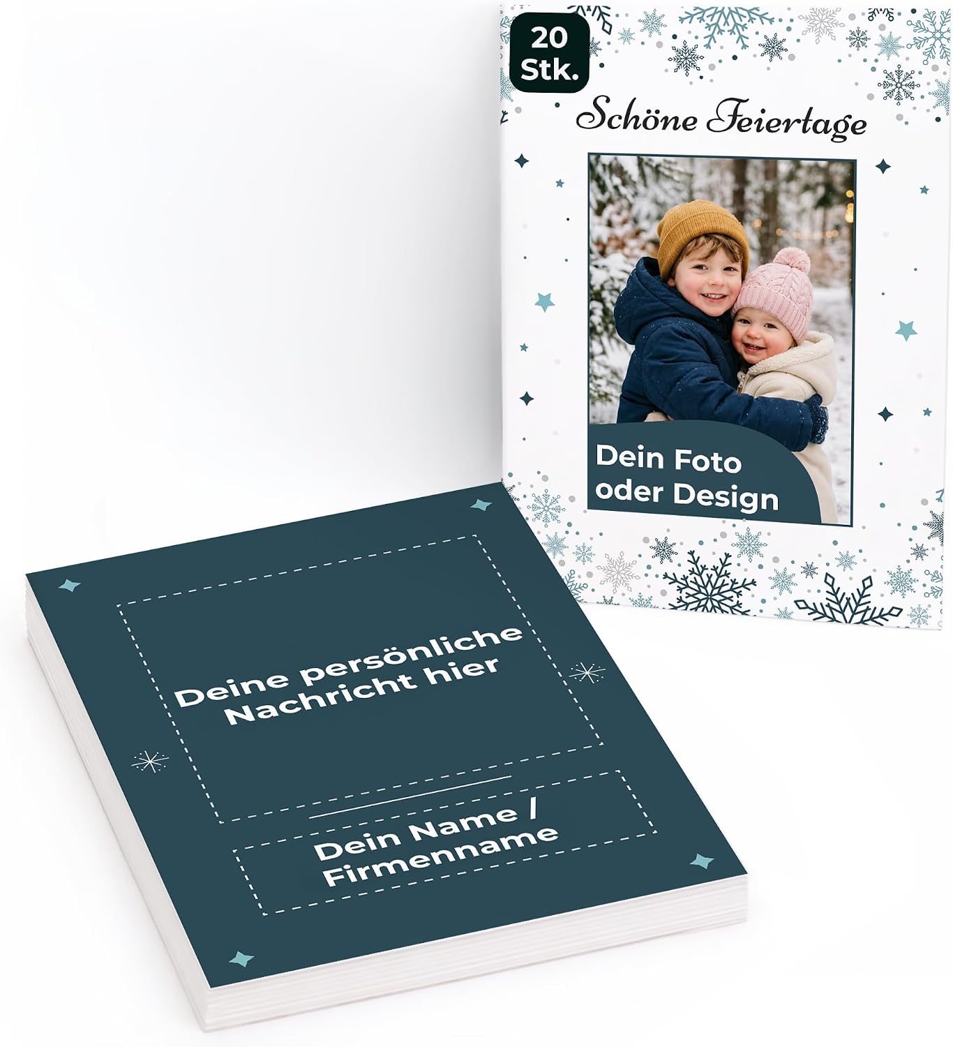Cimpress 20 x A6 Tall Holiday Cards - Photo, Logo & Text
