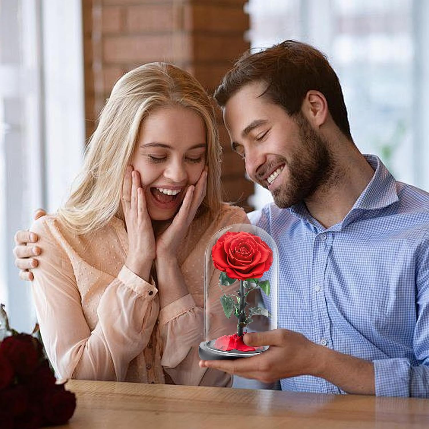 Real Eternal Premium Rose in Glass Dome for Mum, Infinity Rose – Bild 6