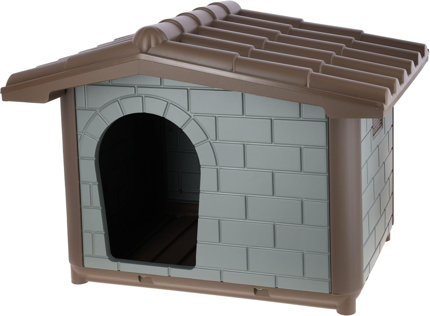 Kerbl Pet Levin Eco Dog Kennel, Grey Green/Brown, 99 x 70 x 75 cm, Dog Cave, Recycled Plastic, Dogs
