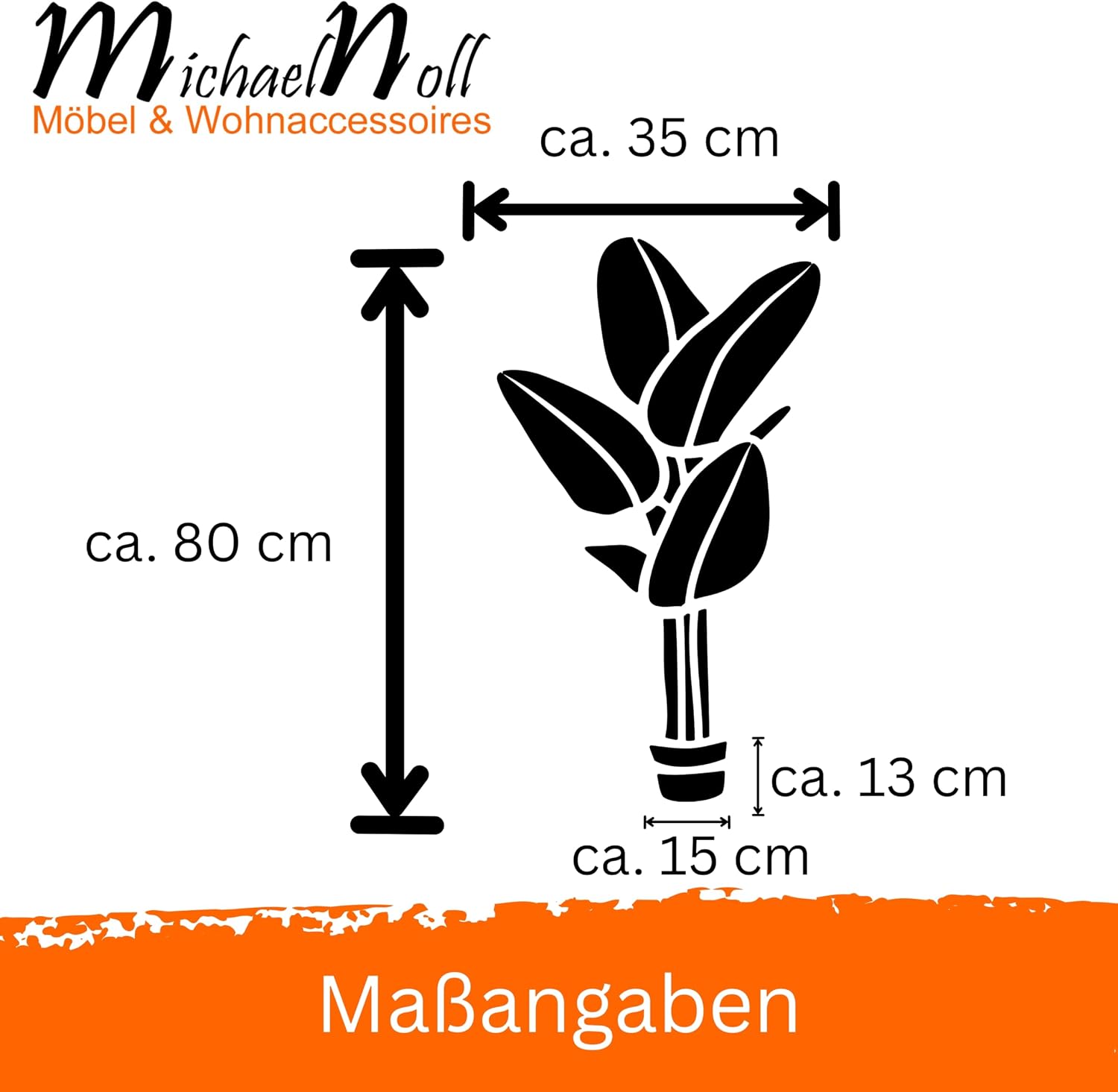 MichaelNoll Artificial Plant, Artificial Tree, Artificial Plant, Decorative Banana Plant in Black Pot, Large and Very Realistic, Green (80 cm) – Bild 6