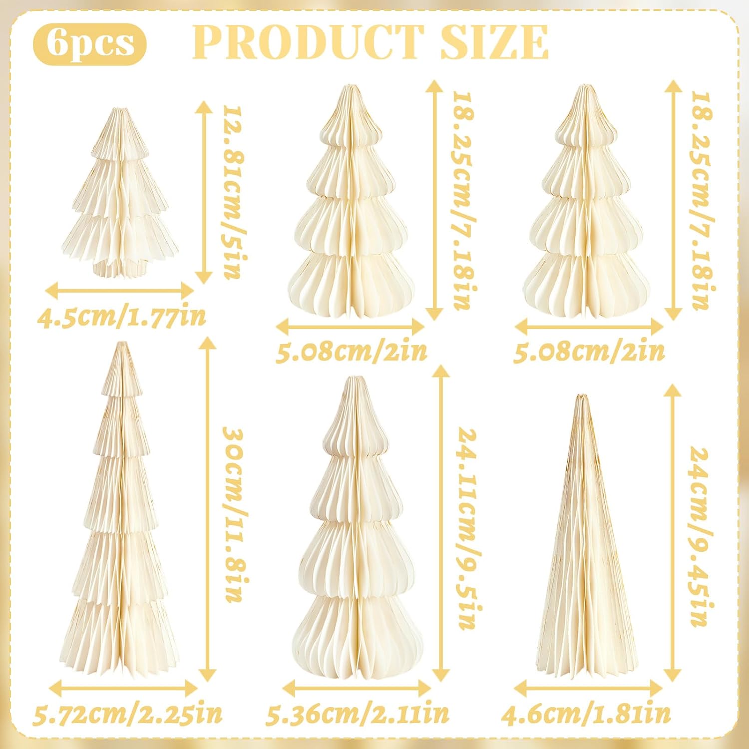 SUNBEAUTY Christmas Decoration White Paper Christmas Tree Christmas – Bild 3