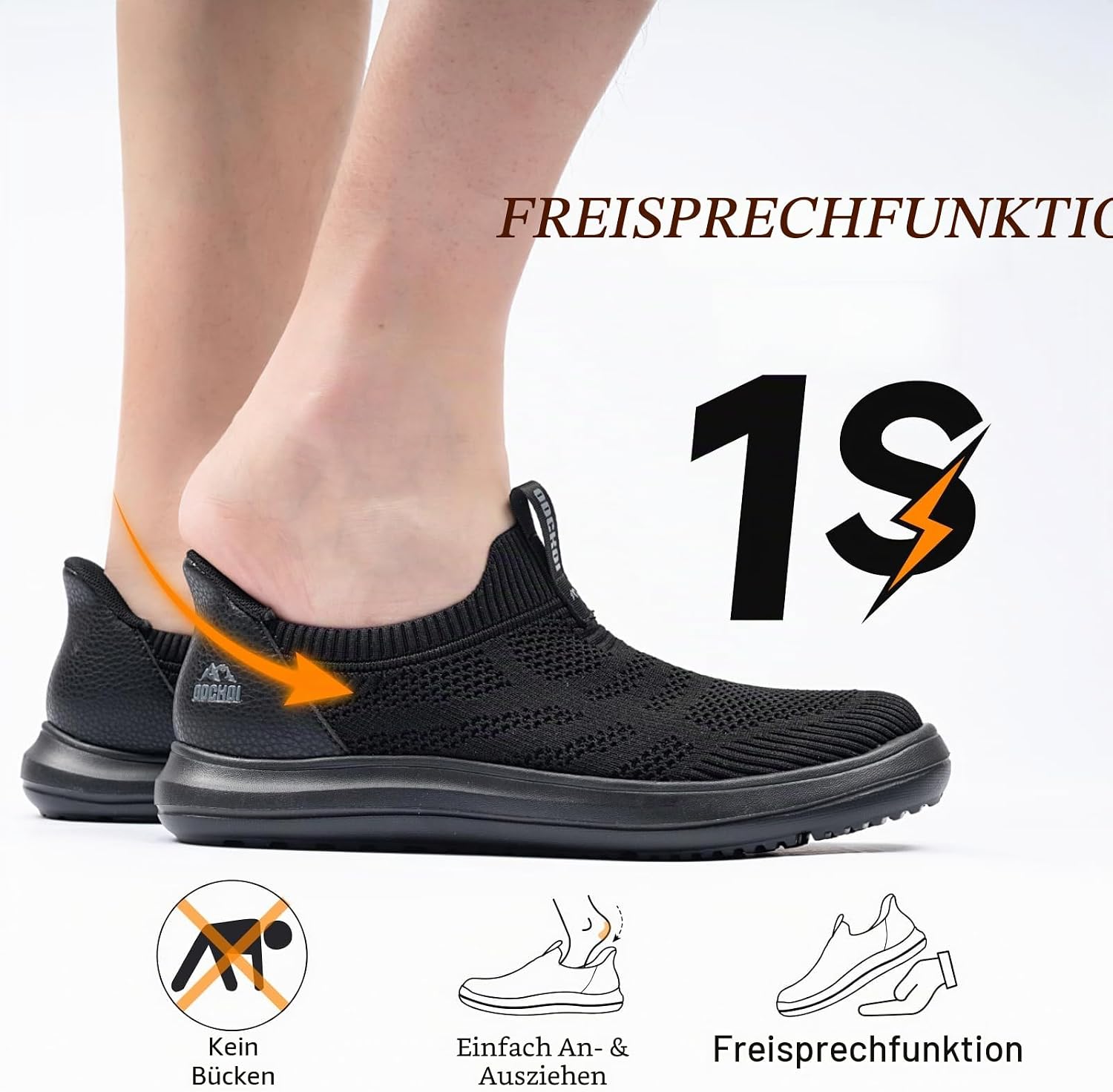 ODCKOI Slip on trainers men's - slip in trainers men's lightweight slip-on shoes breathable sports shoes without laces lightweight trainers mesh casual comfortable casual shoes – Bild 2