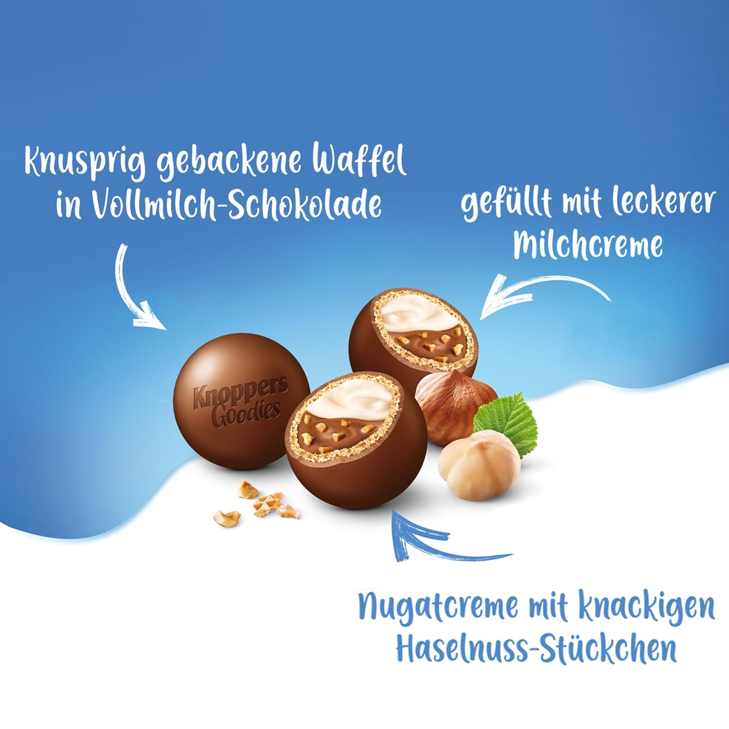 Knoppers Goodies Crispy Minis, Waffle Balls with Chocolate, 1 x 180 g – Bild 4