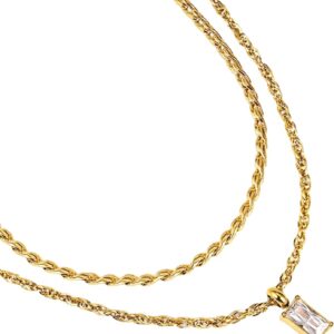 ICRUSH Chasing Dreams Cubic Zirconia Pendant Necklaces Multi-Row Chain