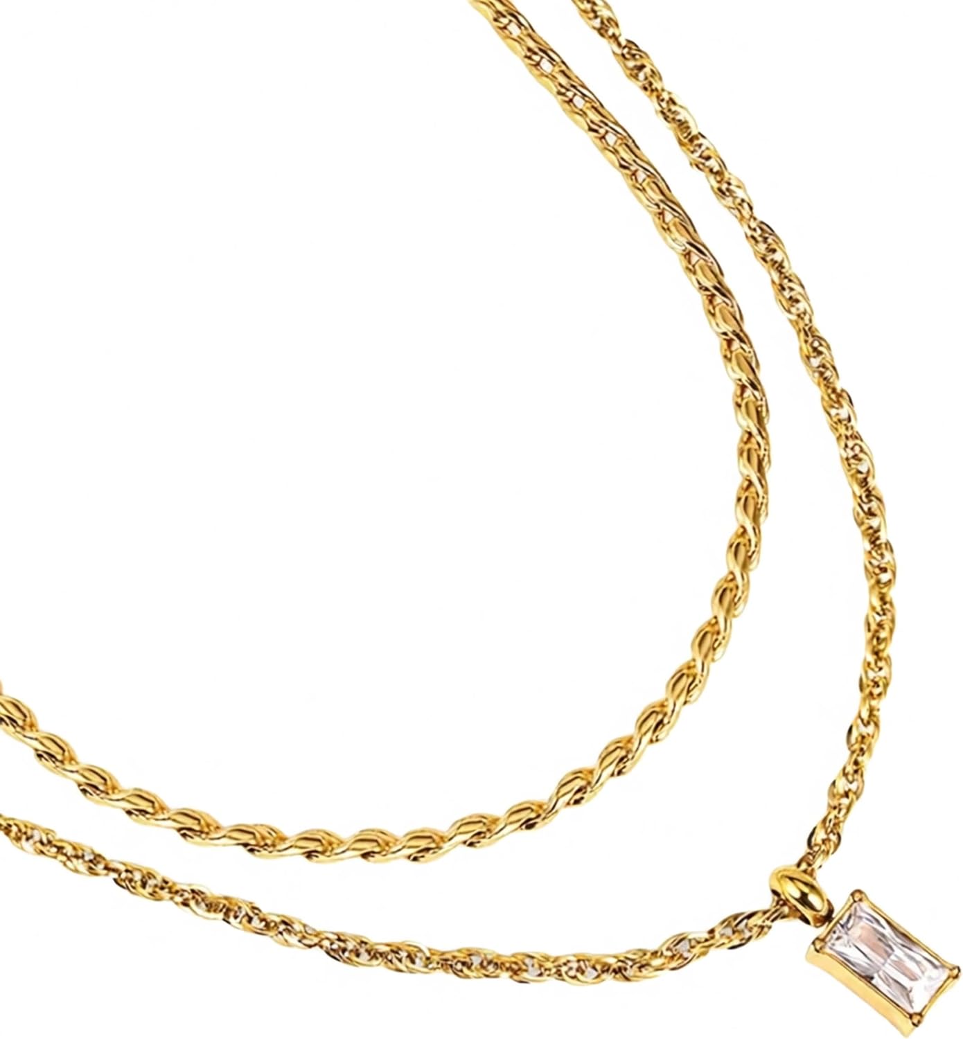 ICRUSH Chasing Dreams Cubic Zirconia Pendant Necklaces Multi-Row Chain