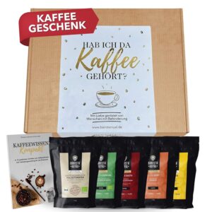 Premium Coffee Beans Gift Set – 5 x 100 g Tasting Set Whole Beans – Coffee Gift Idea for Men & Women – Barista Specialty Coffee – Did I hear coffee?