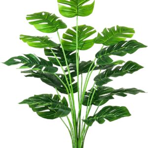 Artificial Plants Indoor Plant Monstera Art Silk Flowers Palm Tree Leaf Real Touch Tropical Plant Green Artificial Plants Large Decorative Plant Green Plant Office Plant Decoration Plastic Plant