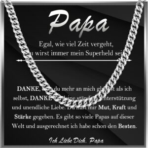 FAOMZQ Gifts for Men, Stainless Steel Chain for Him, Necklace Gift for My Husband, Boyfriend, Brother, Son, Dad, Bonus Dad, Chain Gift for Father's Day, Birthday, Valentine's Day, Anniversary