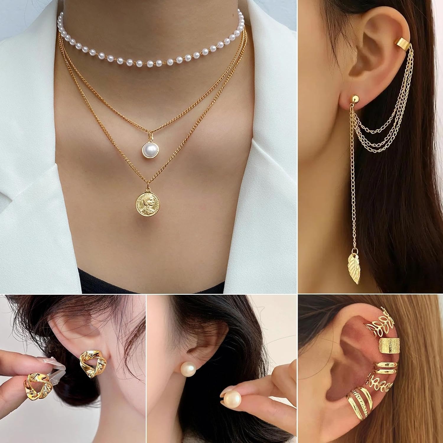 65 Pieces Jewellery Gold Jewellery Sets for Women Fashion Jewellery Set Gold Jewellery Sets for Gifts Birthday Valentine's Day – Bild 6