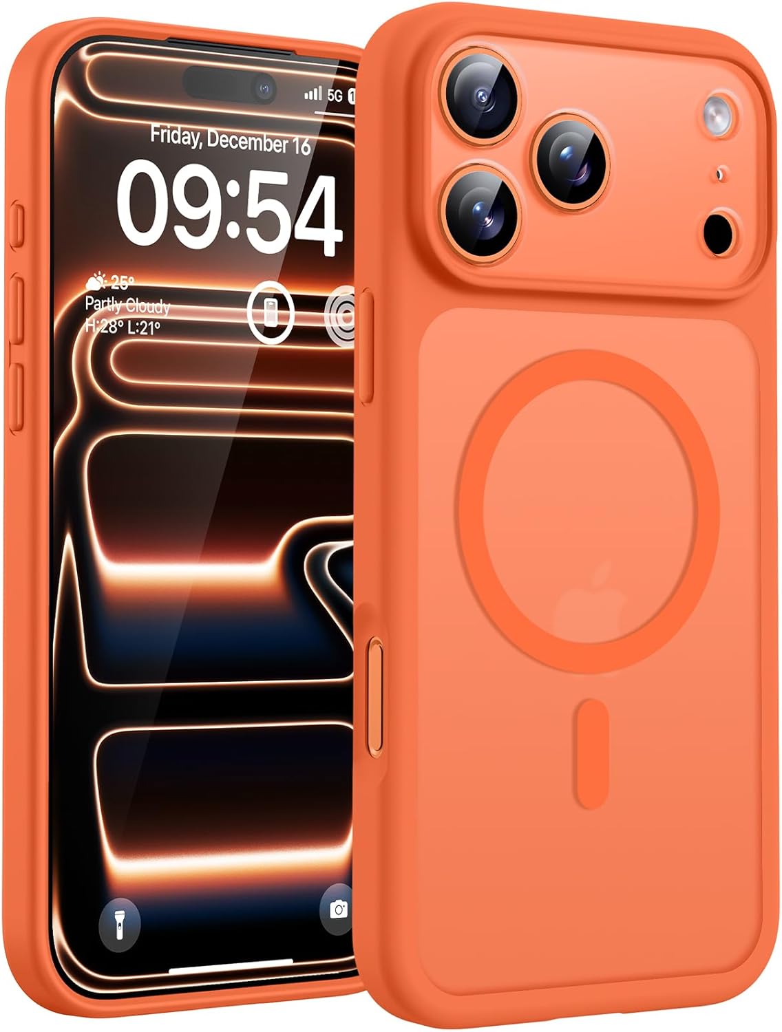 TOCOL Case for iPhone 17 Pro, Compatible with MagSafe, Orange