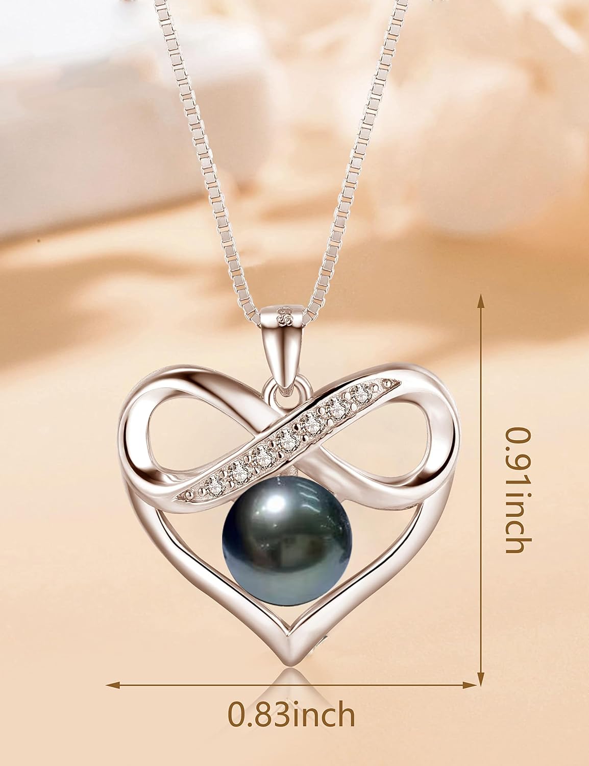 Black Tahitian Pearl Necklace Jewellery Christmas Gift Mother's Day Mum Gift Valentine's Day Anniversary Wedding Birthday Wife Girlfriend – Bild 5