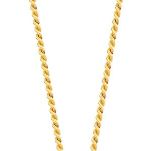 Orovi–Kette Damen 14 Karat(585)Weißgold/Gelbgold mit ovalem Rubin/Amethyst/Topas/Smaragd/Saphir/im Tropfenschliff–Filigrane Edelstein Halskette mit Anhänger Goldkette Allergenfrei & handgemacht 45 cm