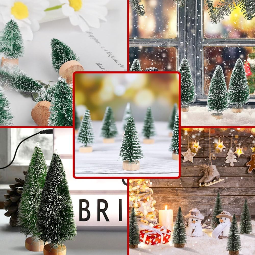 Christmas Tree Mini Artificial Miniature Christmas Tree Green Mini Christmas Tree Small Christmas Decoration for Table Decoration, DIY, Shop Window Figures 10/16/22 cm - Pack of 9 – Bild 7