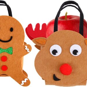 Christmas Cookie Storage - Pack of 2 Reusable Christmas - Christmas Candy Bags with Carry Handles | for Pastries, Biscuits, Food, Chocolate Lollipops