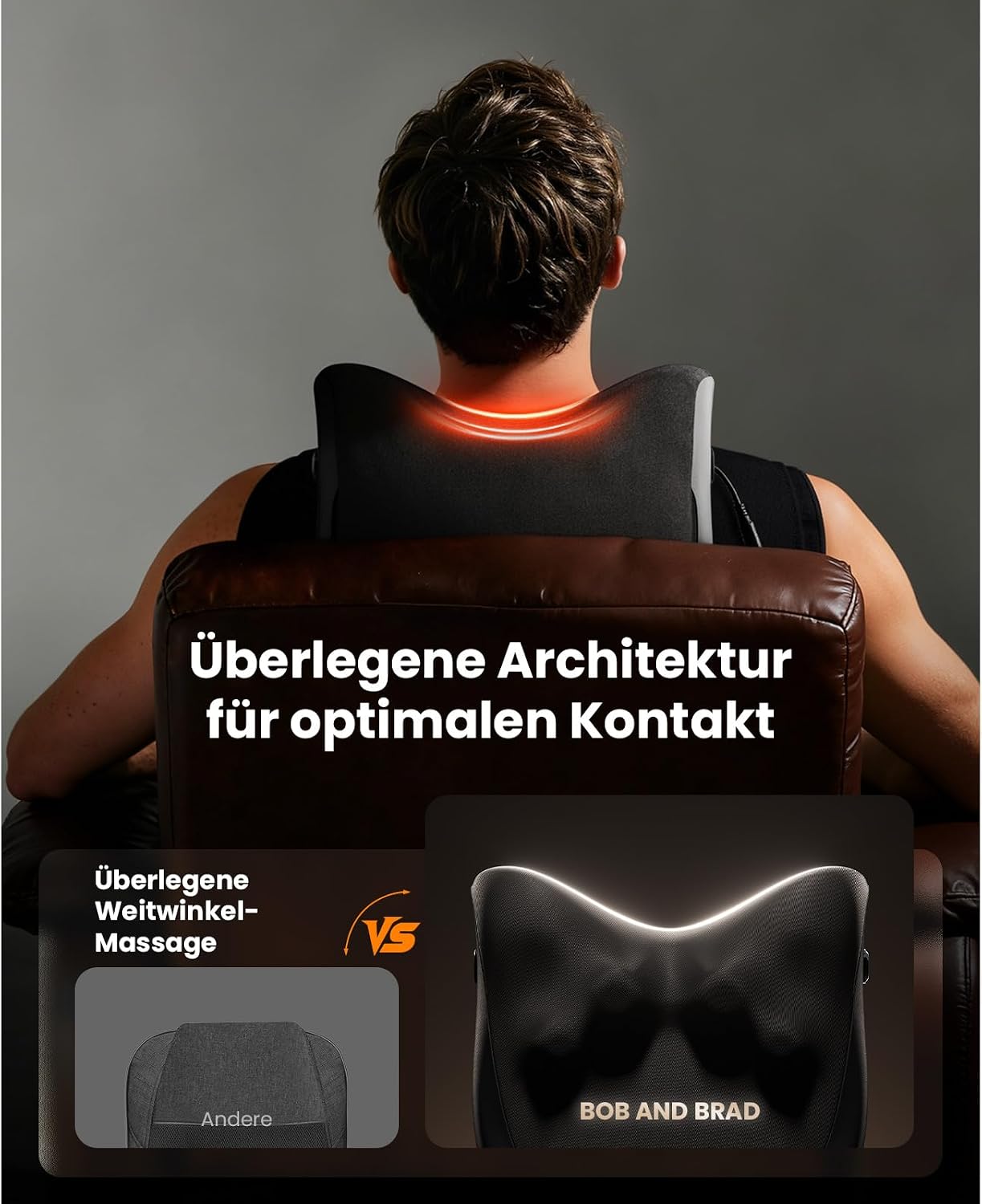 BOB AND BRAD EZBack Prime Back Massager with Heat Function, Electric Neck Massager with Remote Control, for Neck, Shoulder, Lumbar Area, Relaxation for Home, Office – Bild 3