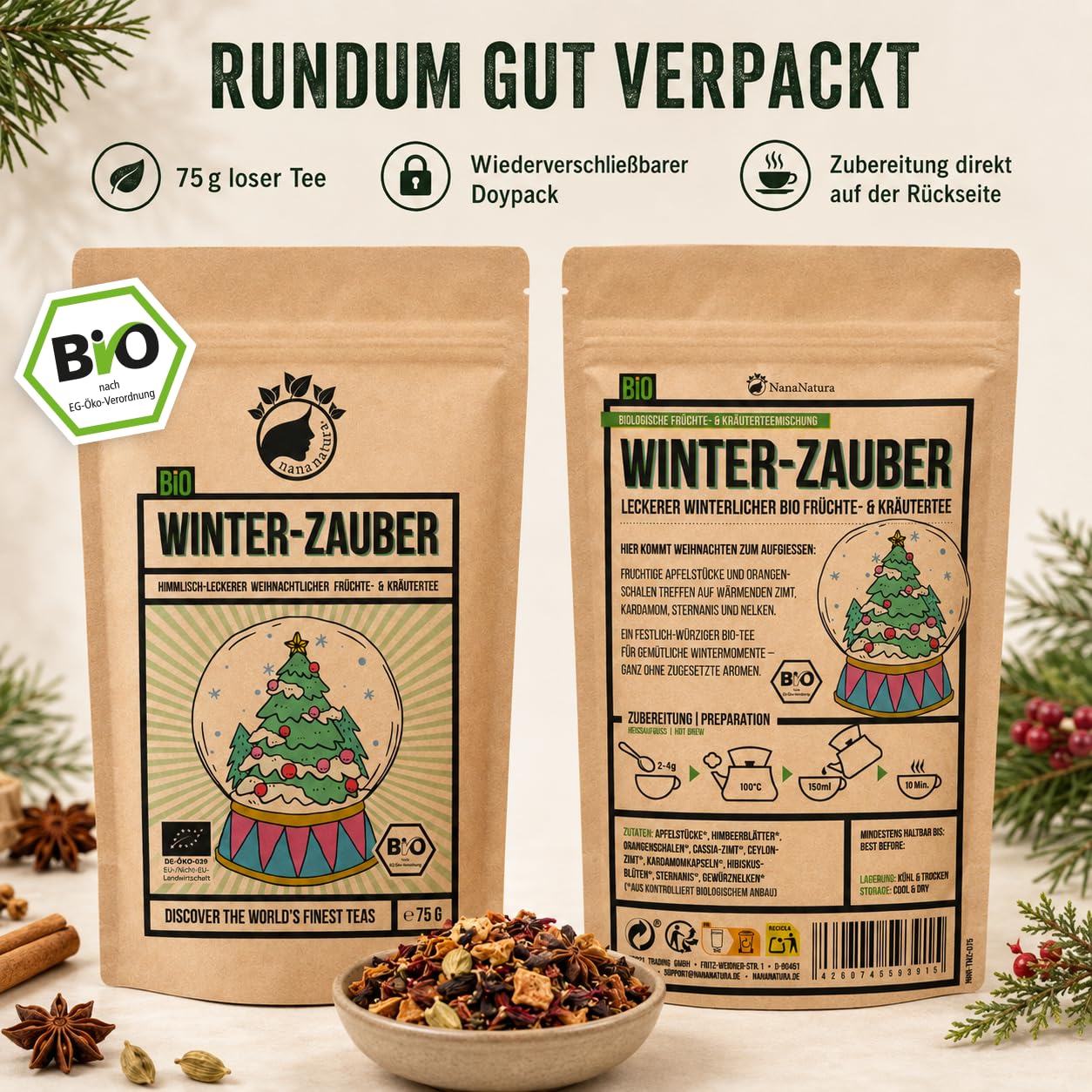 NanaNatura 's Organic Winter Magic - Christmas Tea with Apple & Spices – Bild 9
