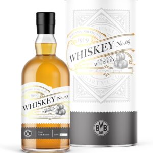 BVB Bourbon Whiskey No. 09 | Fan Item, Fan Gift, Men, Women, Christmas, Football, Whisky of BVB 09, Gift Idea for Real Borussia Dortmund Fans | 500 ml Single Bottle | 40% Vol
